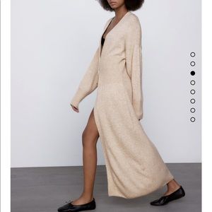 Zara wool blend knit coat bloggers fav